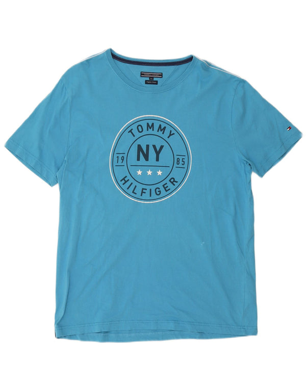 Мужская футболка с рисунком Tommy Hilfiger 2XL, синяя, хлопок