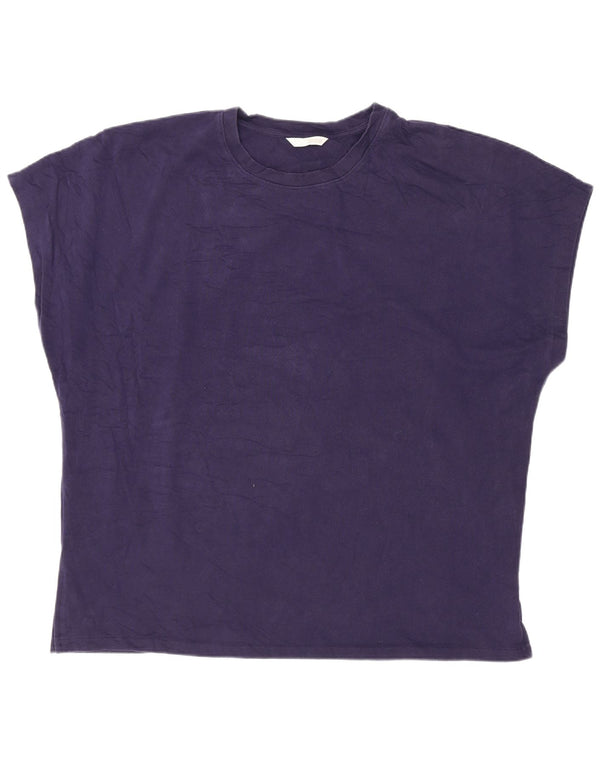 Женская футболка Zara Top UK 18 XL Темно-синяя
