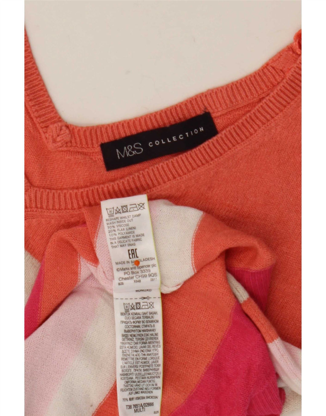 Женский джемпер с v-образным вырезом Marks & Spencer UK 12, средний разноцветный