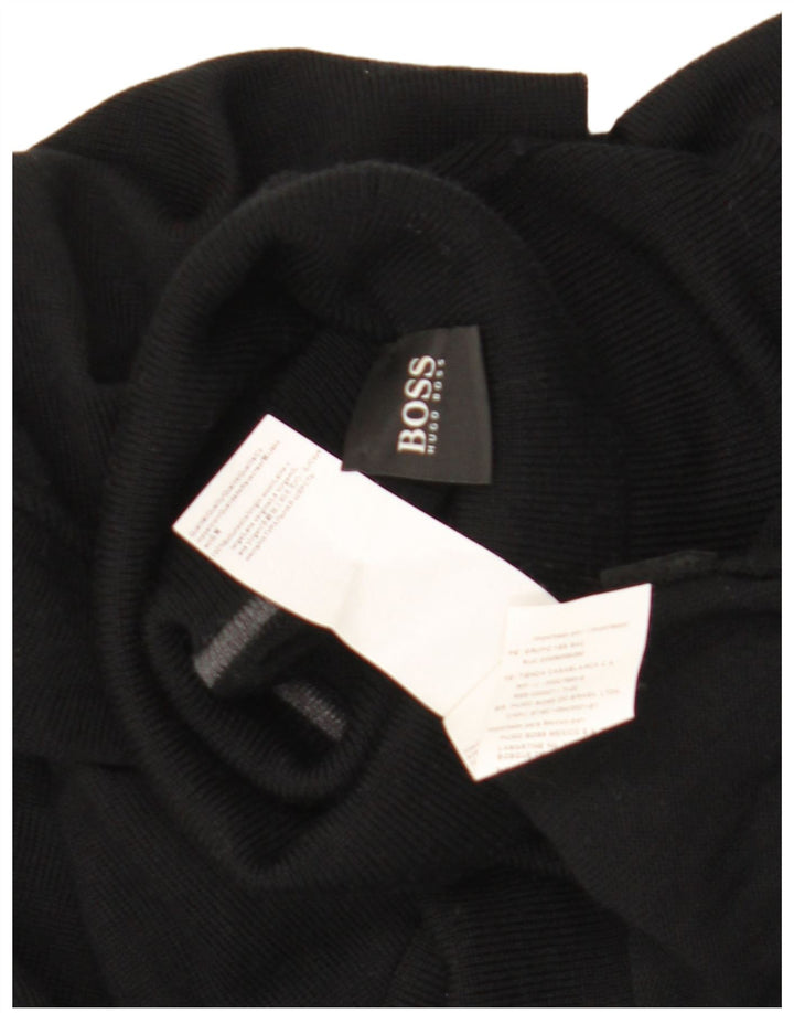 Мужской свитер с высоким воротником Hugo Boss 2XL, черный, шерсть
