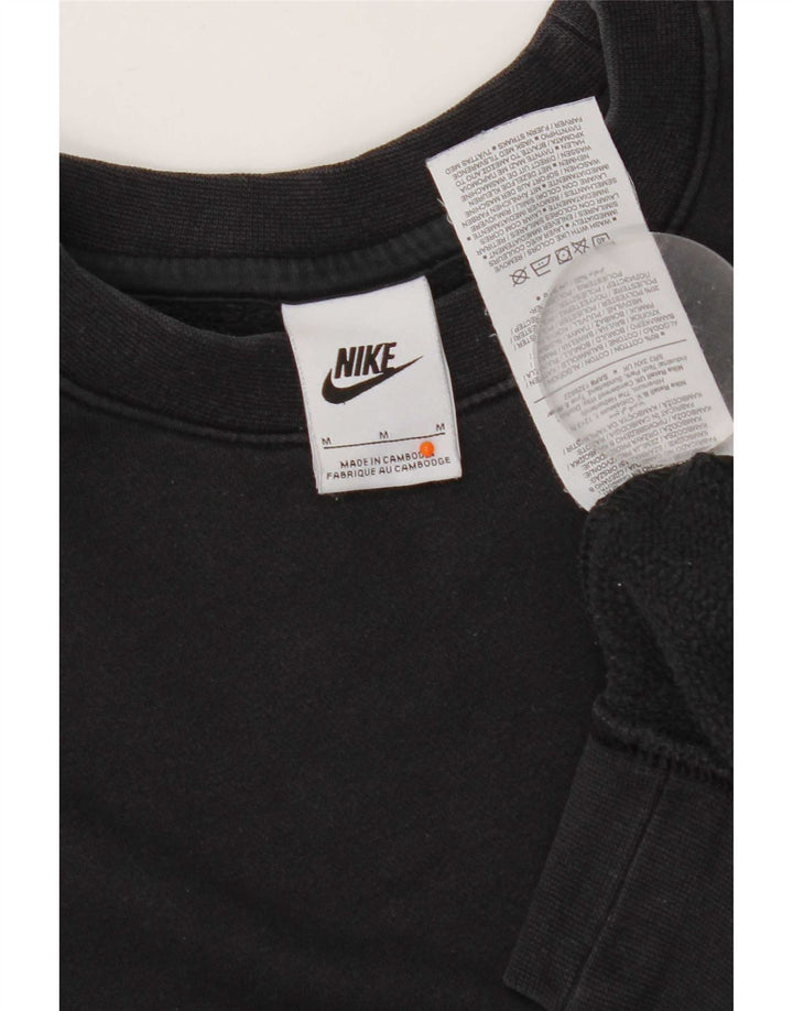 Мужской свитшот Nike, хлопковый джемпер среднего размера, черный