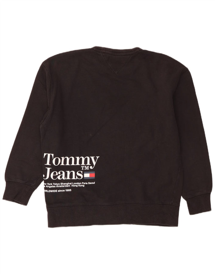 Мужской свитшот с рисунком Tommy Hilfiger, маленький черный хлопковый джемпер