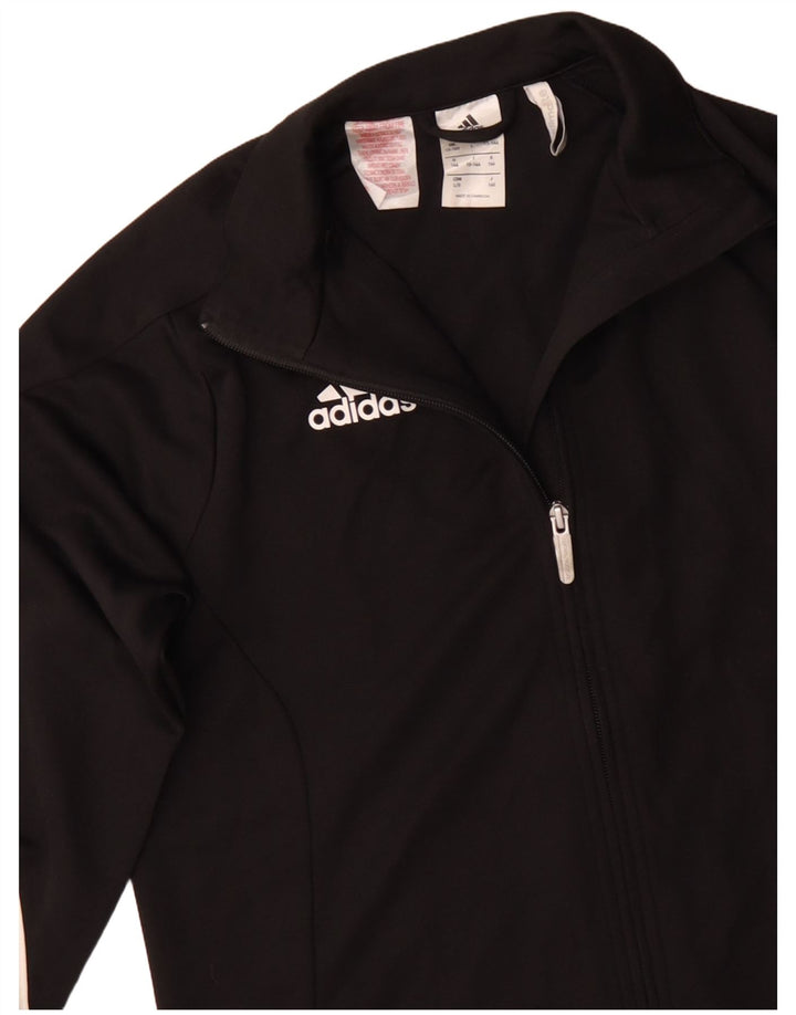 Спортивный костюм Adidas Climalite для мальчиков, верхняя куртка 13-14 лет, черный полиэстер