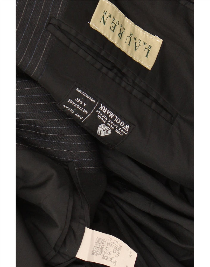 Мужской пиджак на двух пуговицах Ralph Lauren, Великобритания, 42 XL, черный, шерстяной в тонкую полоску