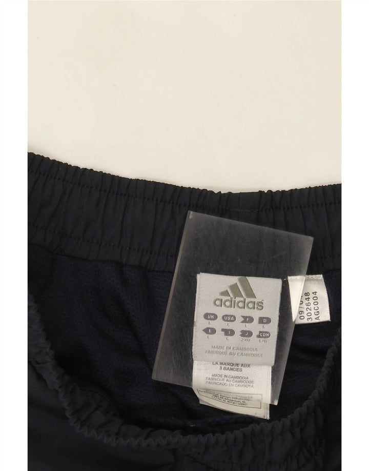 Adidas Мужские спортивные брюки Джоггеры Большой темно-синий полосатый полиэстер