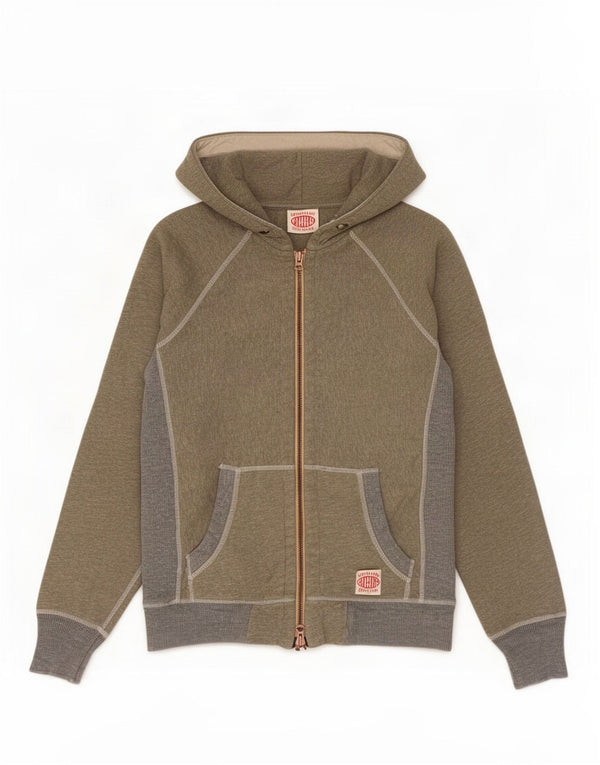 Мужской свитер с капюшоном на молнии Superdry, большой серый, хлопок с цветными блоками