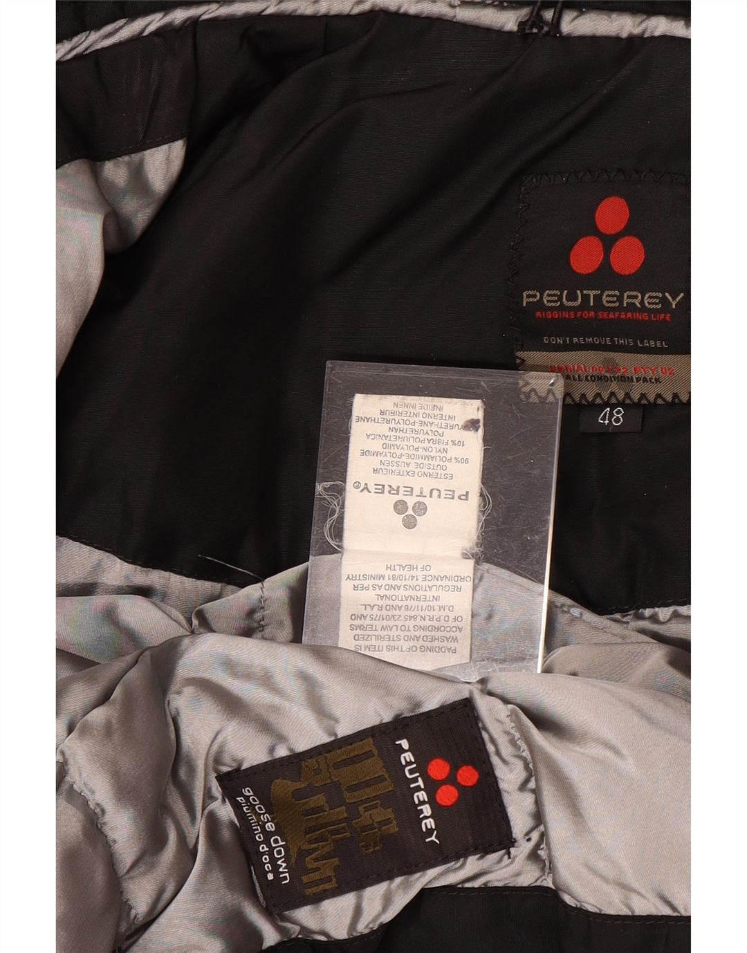 PEUTEREY Женское пуховое пальто с капюшоном IT 48 XL Черный Полиамид