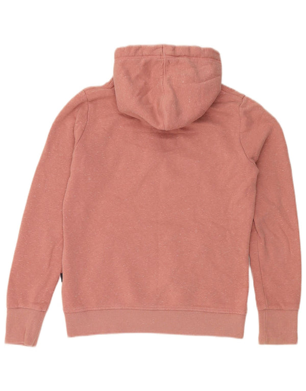 Женский джемпер с капюшоном Superdry UK 12, хлопок среднего розового цвета с крапинками