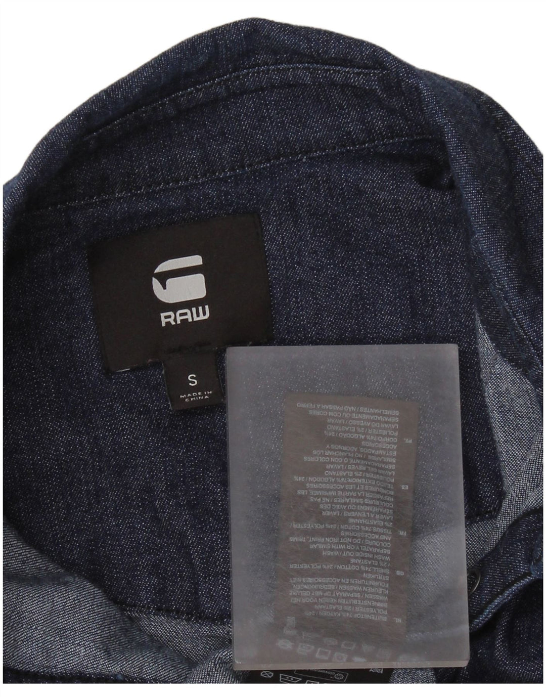 Женская джинсовая рубашка-блузка G-Star с оборками спереди, Великобритания, 10, маленькая, темно-синяя, хлопковая