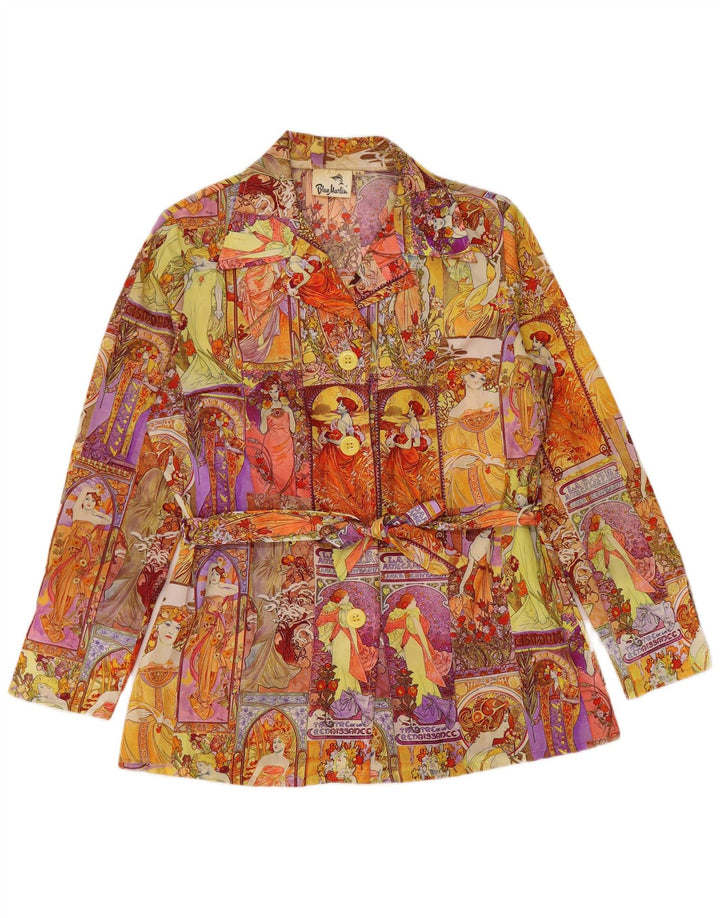 ВИНТАЖНЫЙ женский пиджак с 4 пуговицами и рисунком IT 44, средний разноцветный