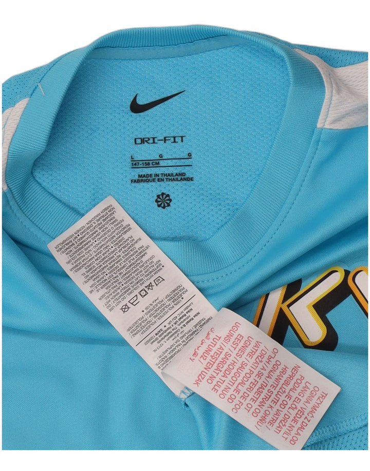 Футболка с рисунком Nike для мальчиков, топ 12–13 лет, большой синий полиэстер с цветными блоками