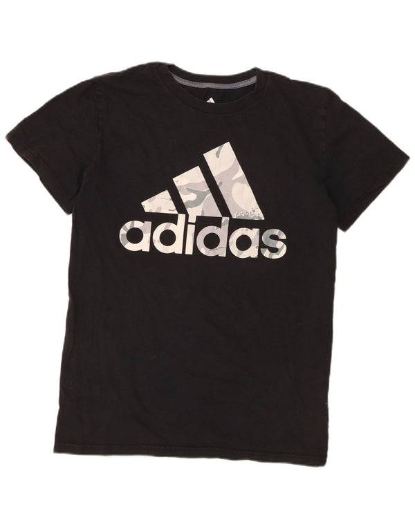 Футболка Adidas с рисунком для мальчиков, топ 12–13 лет, большой черный хлопок