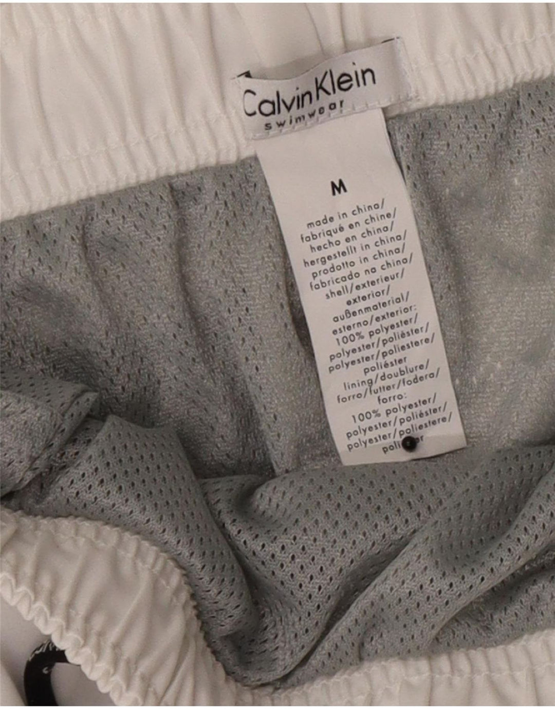 Calvin Klein Мужские шорты для плавания с рисунком, средние белые с цветными блоками