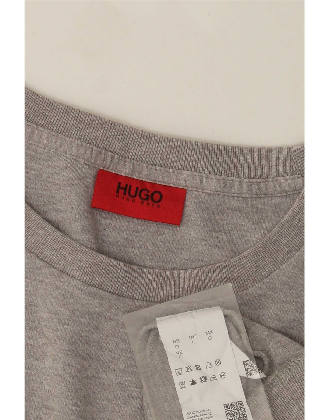 Мужской свитшот с рисунком Hugo Boss, большой серый хлопковый джемпер