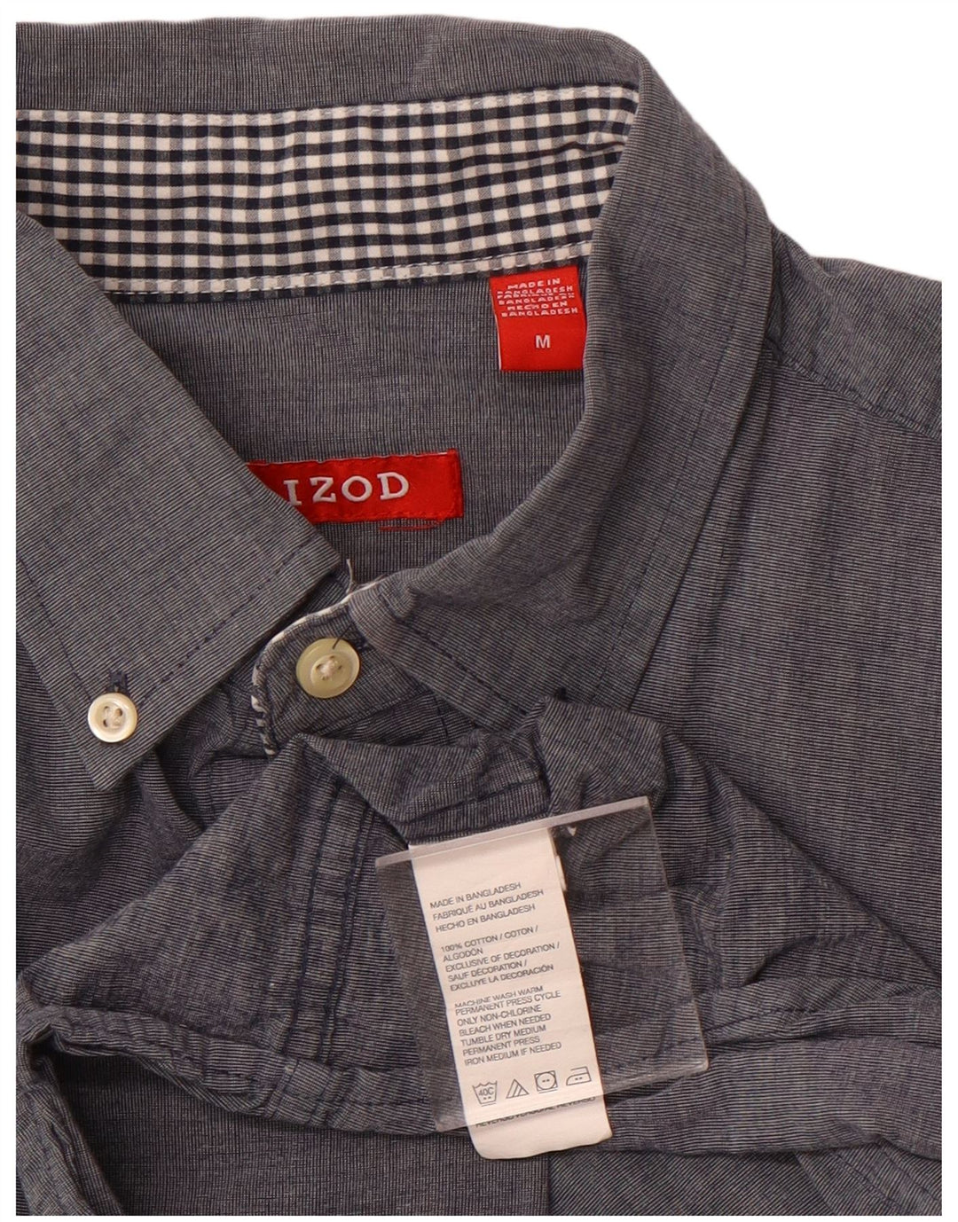 IZOD Мужская рубашка из хлопка среднего серого цвета