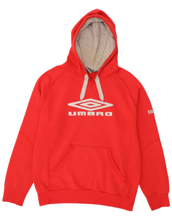 Мужской джемпер с капюшоном с рисунком Umbro 2XL, красный хлопок