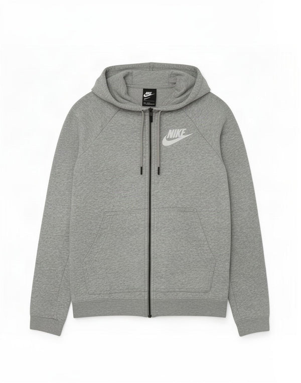 Женский свитер с капюшоном на молнии большого размера Nike UK 6 XS, серый хлопок