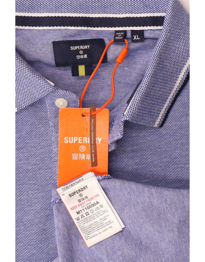 Мужская рубашка-поло Superdry XL, синяя, хлопок
