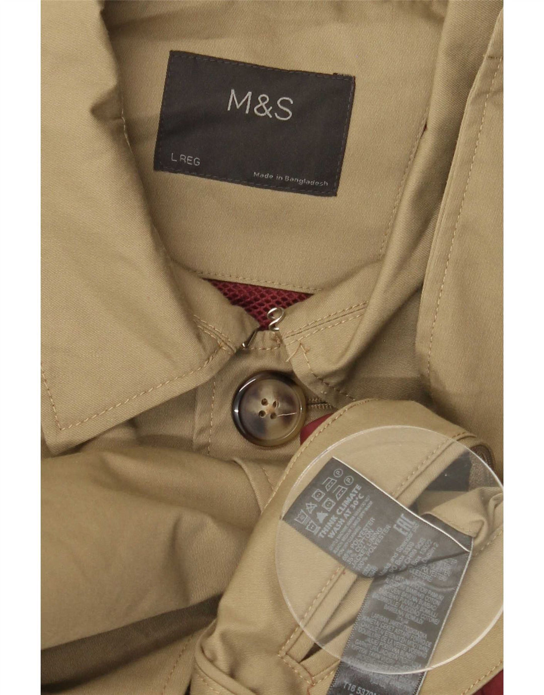 Мужское пальто Marks & Spencer UK 40, большой цвет хаки, полиэстер