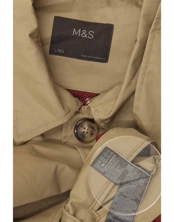 Мужское пальто Marks & Spencer UK 40, большой цвет хаки, полиэстер