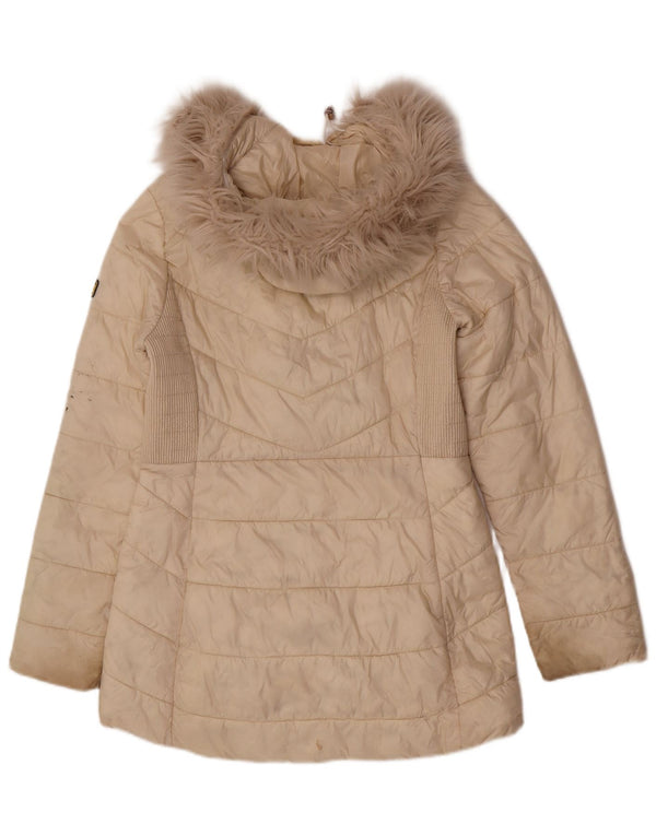 Женское стеганое пальто с капюшоном Barbour UK 10, маленькое, бежевое, полиамид