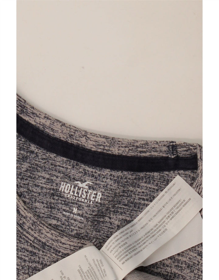 Мужской топ HOLLISTER с длинным рукавом, средний темно-синий, крапчатый, хлопок