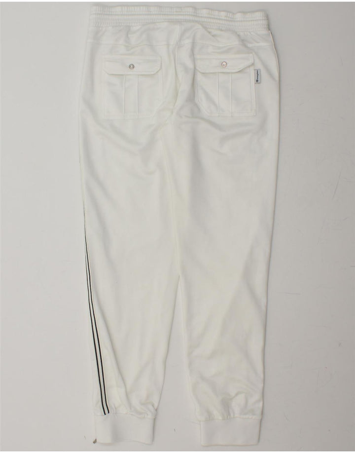 CHAMPION Womens Tracksuit Trousers Joggers UK 14 Medium  White Polyester Vintage Champion and Second-Hand Champion from Messina Hembry 