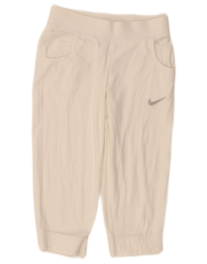 NIKE Girls Tracksuit Trousers Joggers 12-13 Years Large White Cotton Vintage Nike and Second-Hand Nike from Messina Hembry 