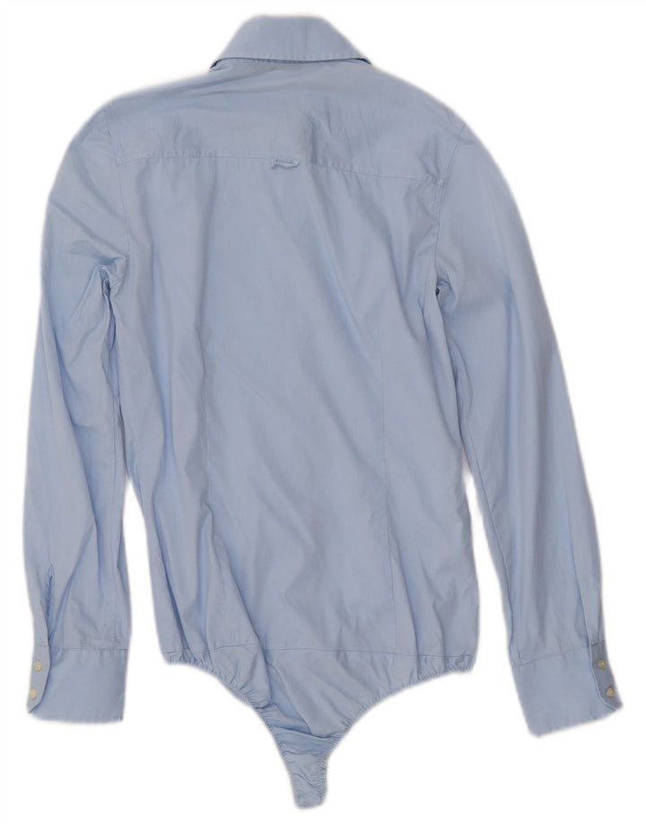 Женское боди с длинными рукавами ZARA UK 6 XS, синий хлопок