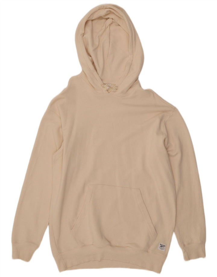 Женский джемпер с капюшоном оверсайз REEBOK UK 16, большой белый хлопок