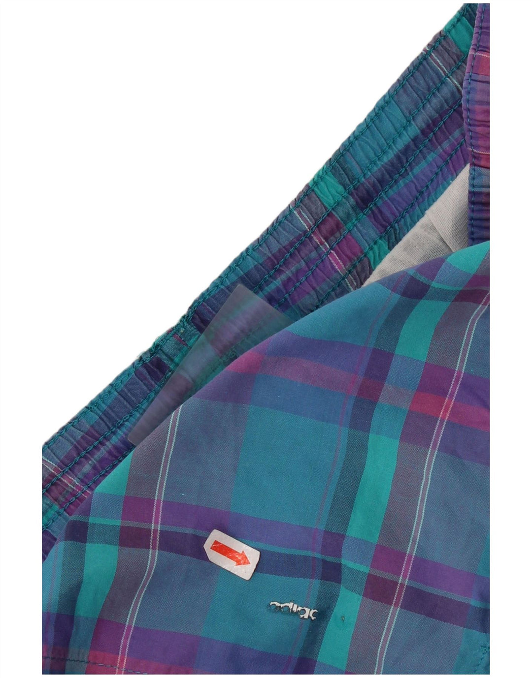 Мужские шорты для плавания Adidas Большие W36 L3 Бирюзовые клетчатые ретро