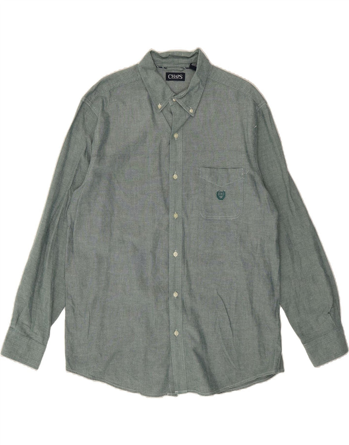 CHAPS Mens Shirt Large Green Cotton Vintage Chaps and Second-Hand Chaps from Messina Hembry 