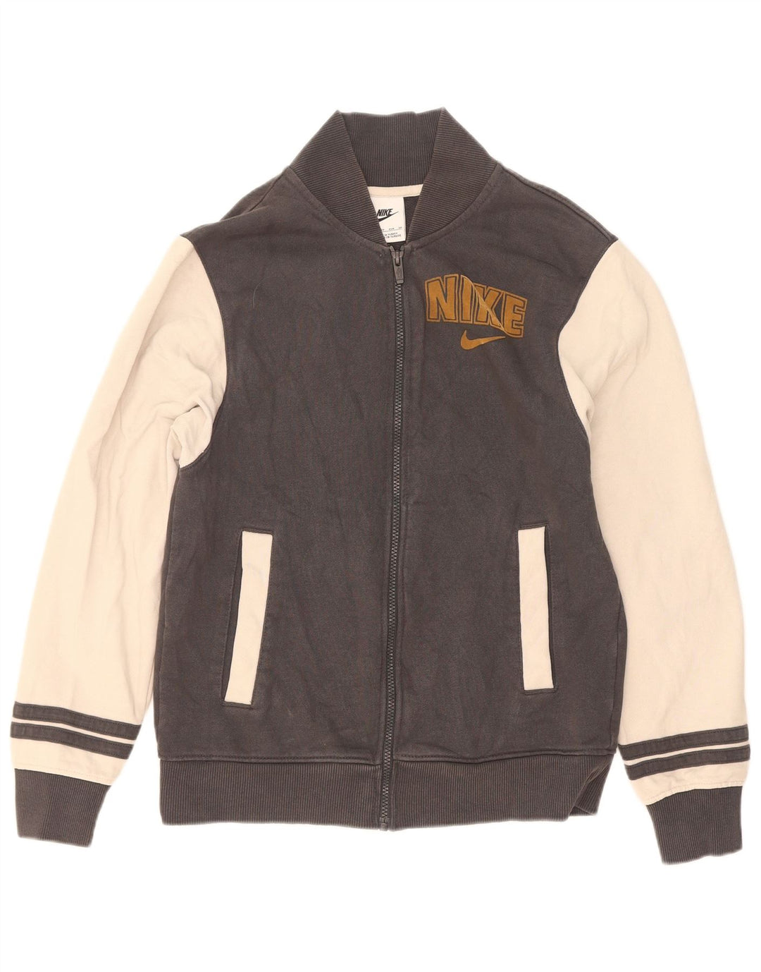 Мужской спортивный костюм с графическим рисунком Nike XS, серый хлопок с цветными блоками