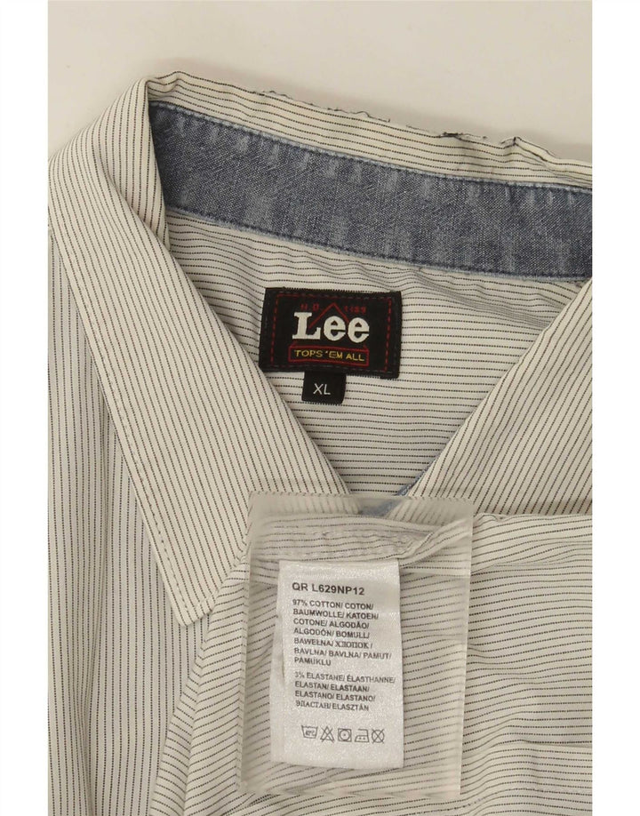Мужская рубашка Lee XL, белая хлопковая полоска