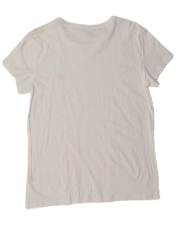 Lotto Womens T-Shirt Top UK 18 XL White Cotton