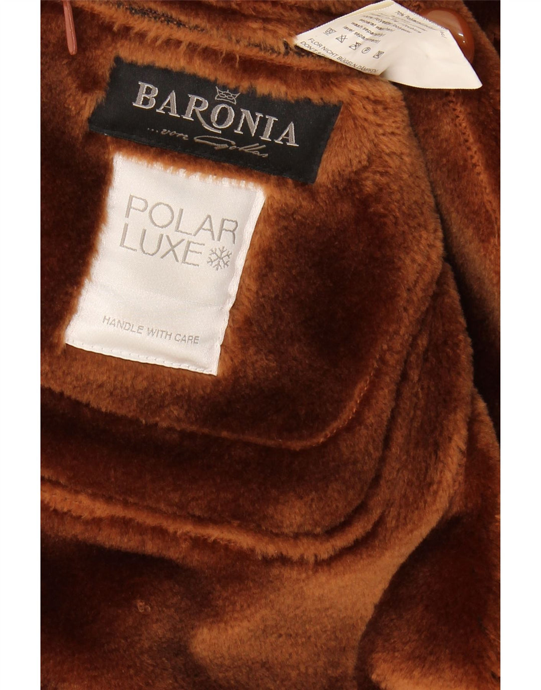 BARONIA Womens Sherpa Coat EU 36 Small Brown Polyester Vintage Baronia and Second-Hand Baronia from Messina Hembry 