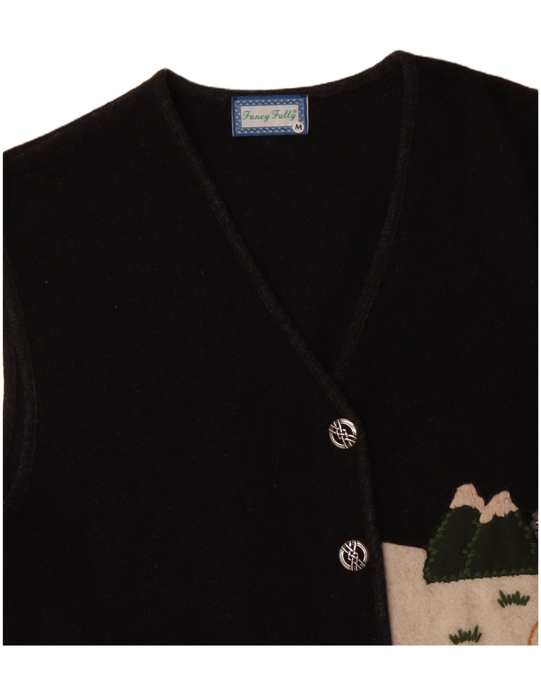 Необычный женский жилет с графическим рисунком UK 14, шерстяной цвет с цветными блоками среднего серого цвета