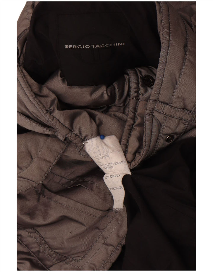 Женская куртка в стиле милитари Sergio Tacchini UK 8, маленький серый нейлон
