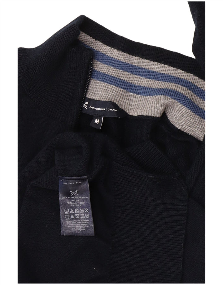 Crew Clothing Мужской джемпер с воротником на молнии, свитер среднего размера, темно-синий, хлопковый
