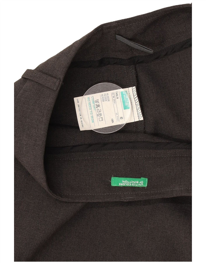 Benetton Женская прямая юбка миди IT 40 Small W26 Серый полиэстер