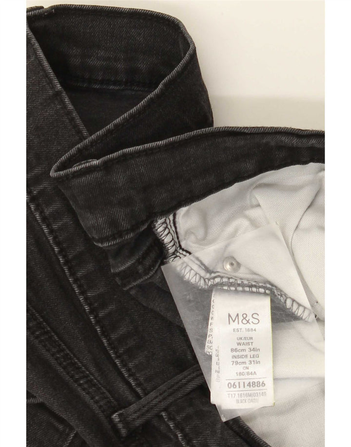Мужские прямые джинсы Marks & Spencer W34 L31, черный хлопок