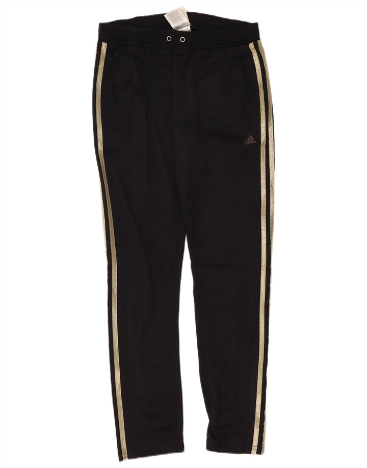 Женские спортивные брюки Adidas UK 10, маленькие черные из полиэстера