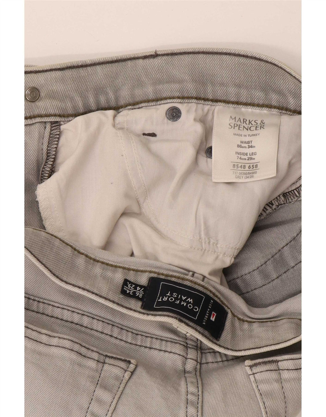 Мужские прямые джинсы Marks & Spencer Blue Harbour W34 L29, серый хлопок