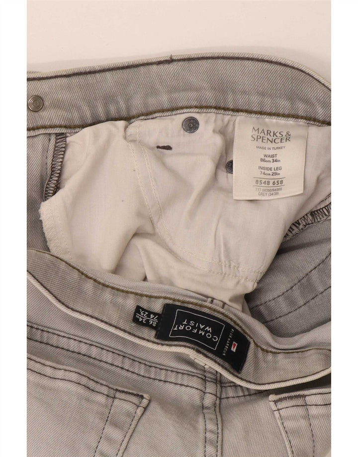 Мужские прямые джинсы Marks & Spencer Blue Harbour W34 L29, серый хлопок