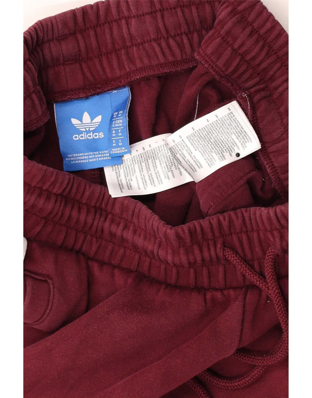 Мужские спортивные брюки Adidas, джоггеры, средний темно-бордовый хлопок, хлопок