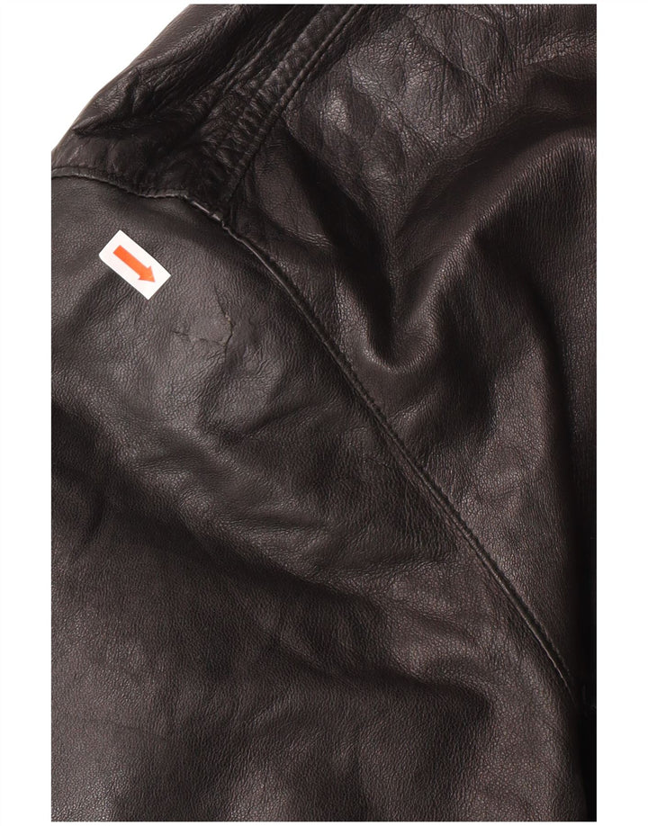 VINTAGE Mens Leather Jacket UK 40 Large Black Leather