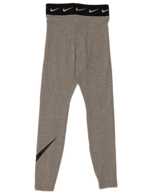 Женские леггинсы с рисунком Nike UK 6 XS, серые, хлопковые с цветными блоками