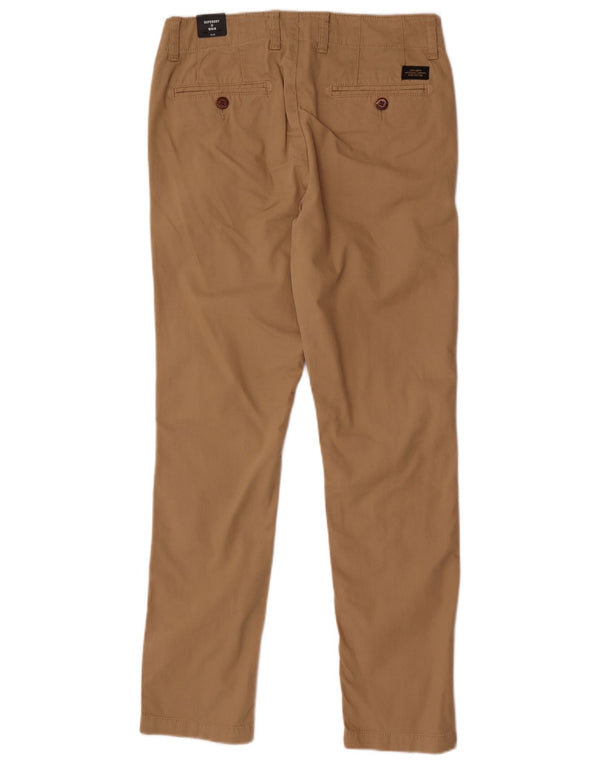 Superdry Mens Slim Chino Trousers W28 L32 Beige Cotton
