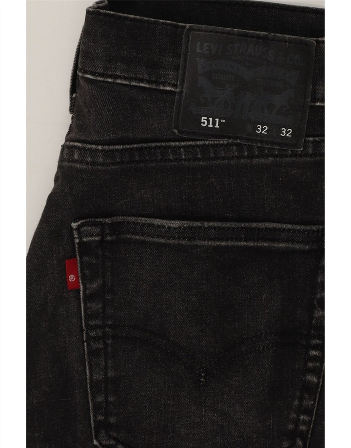 Мужские джинсы Levi's Slim 511 W32 L32, черный хлопок