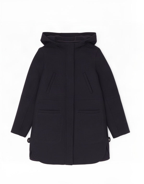 Женское пальто с капюшоном Zara UK 14, средний темно-синий